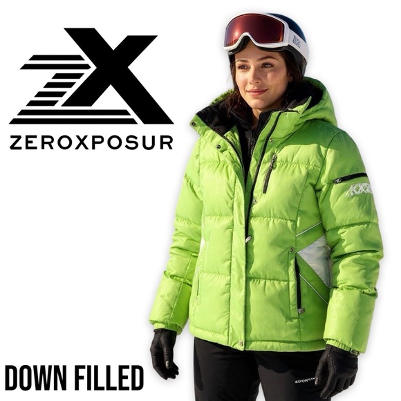 ZeroXposur Evolution Down Puffer Jacket 🍋🟩 - SZ L - Picture 1 of 16